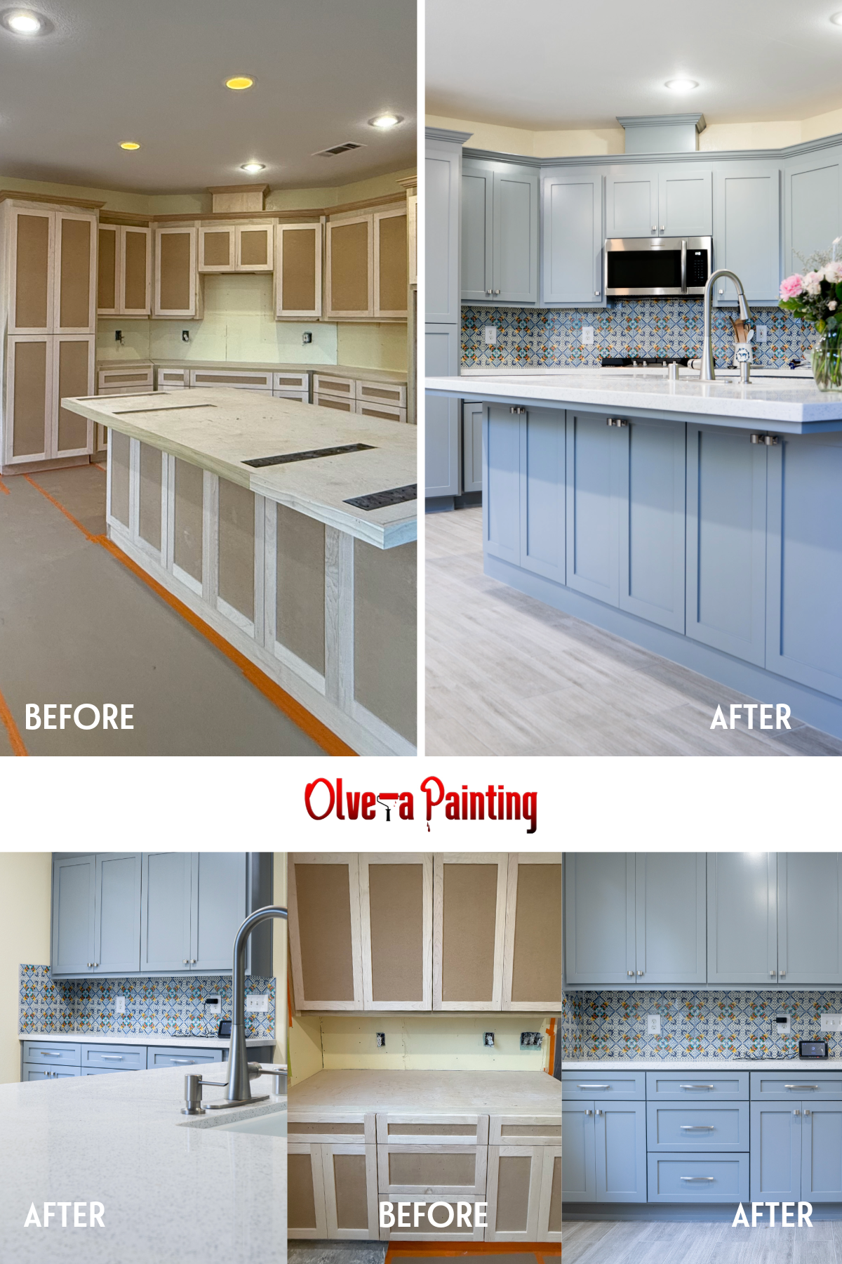 Blue-Gray Cabinet Transformation